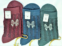 Жіночі підліткові теплі зимові вовняні шерстяні шкарпетки, кольори зелений, синій, бордо на дівчинку, розмір 37-40