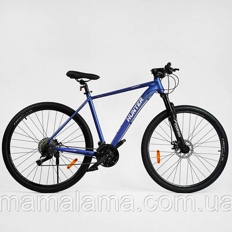 Велосипед спортивний на зріст від 170 см, колеса 29 дюймів, Синій, рама 21”, 27 швидкостей, HT-29705, фото 2