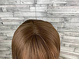 Перука жіноча пряма з чубчиком русява темна 70см, фото 3