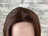 Перука каре з проділом коричневий без чубчика 42см 7JHH, фото 2