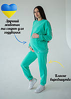 B-99819 Трендовий спортивний костюм для вагітних і годуючих мам з секретом для годування Мятний