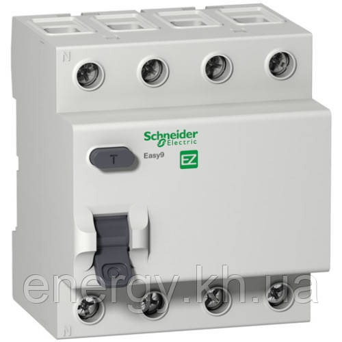 Диференційний вимикач (ПЗВ) Easy9 EZ9R34425, 4P 25А 30мА