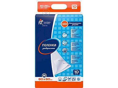 Пелюшки для дорослих M 60x60 см 10 шт ТМ NORMAL Clinic FG