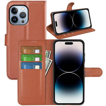 Чохол-книжка Litchie Wallet для Apple iPhone 14 Pro Brown