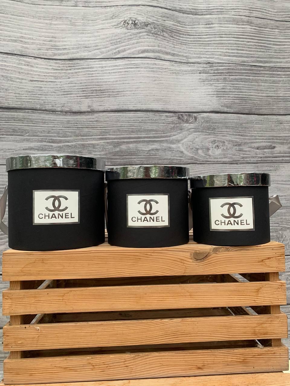 Коробка подарункова кругла Chanel. Колір чорний. Розмір L