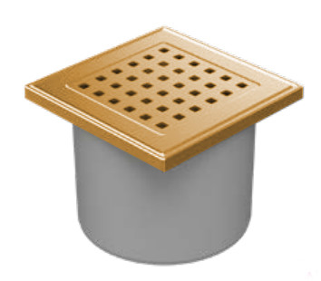 Душовий трап МСН з решіткою G бронзового кольору, сухим сифоном та вертикальним підключенням DN 110, фото 1