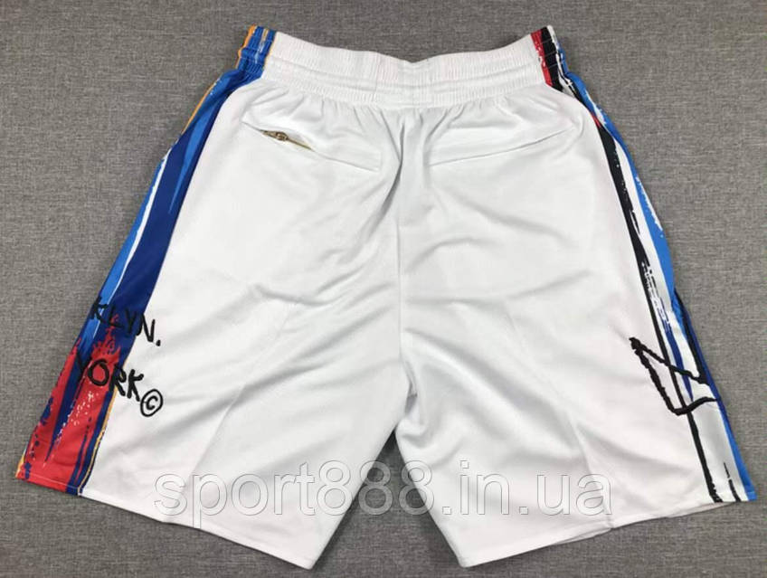 Белые шорты Бруклин Just DON Brooklyn Nets NBA Swingman: продажа