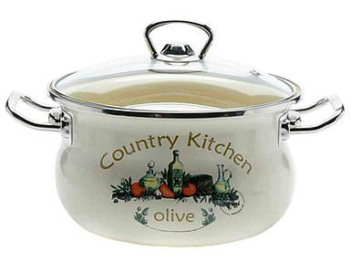 Каструля емальована 1,5л циліндрично-сферична Olive (I83808) ТМ IDILIA FG