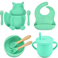 Набір дитячого посуду силіконовий посуд для дітей дитячий силіконовий посуд  дитячий посуд для годування