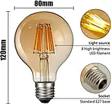 NUODIFAN Edison E27, 3 лампи в стилі ретро, 8 Вт, світлодіодна лампа розжарювання у вінтажному стилі, фото 4