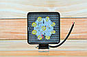 Світлодіодна LED фара квадратна робоча 27W/60° 27Вт,(3Вт*9ламп) Широкий промінь, SUPER POWER (Тонкий радіатор), фото 5