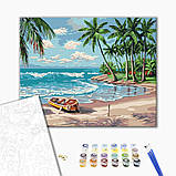 Картина за номерами Узбережжя океану Картини за номерами Пейзаж природа море Човен Розпис по полотну Brushme BS267, фото 6