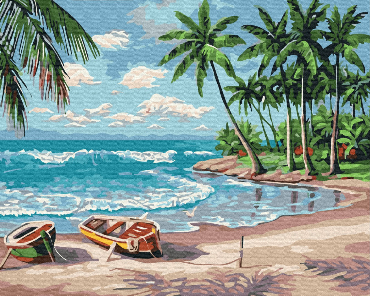 Картина за номерами Узбережжя океану Картини за номерами Пейзаж природа море Човен Розпис по полотну Brushme BS267, фото 1