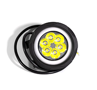 LED фара дополнительного света 18W+габаритный огонь круг