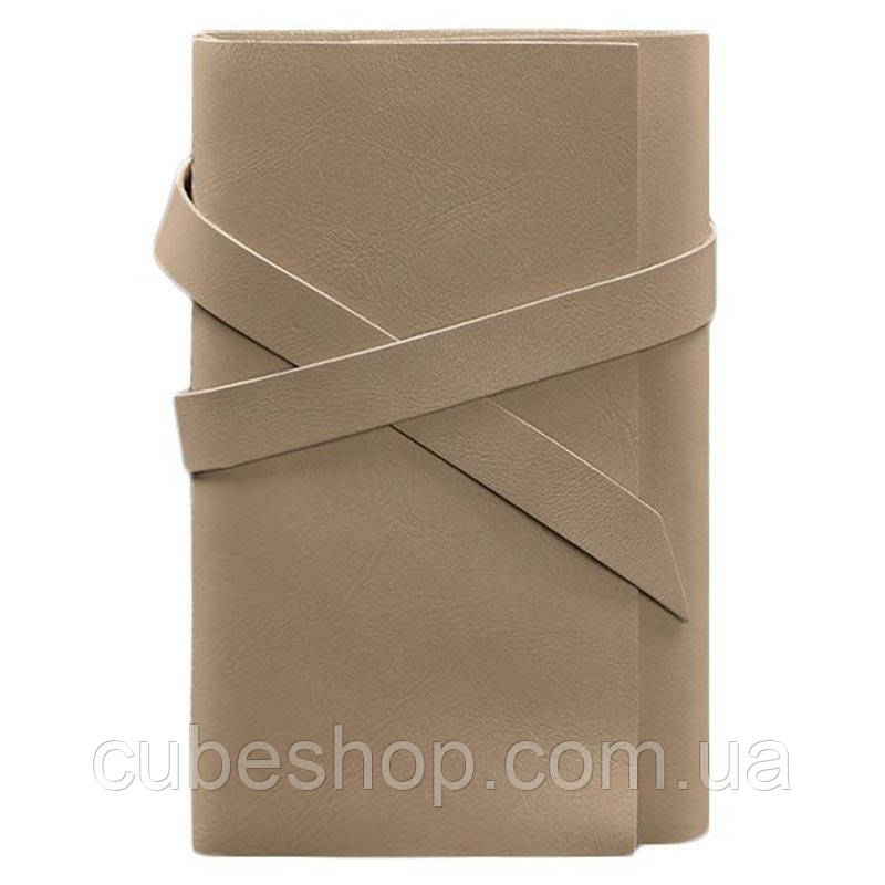 Шкіряний блокнот софт-бук 1.0 (бежевий) шкіра Krast