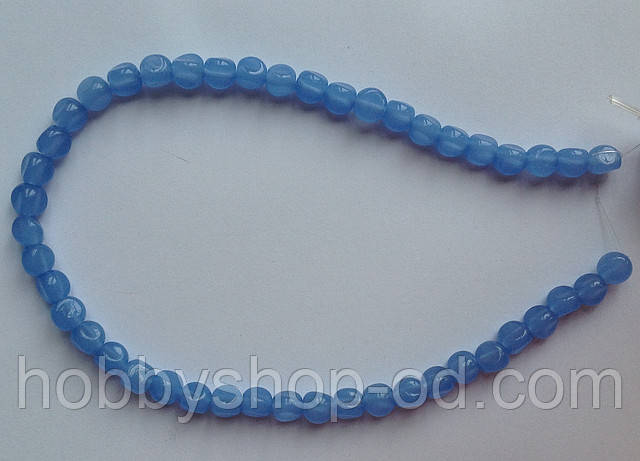 Бусина Куля фігурний колір волошковий нефрит 8 мм, фото 1