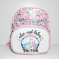 Рюкзак для дівчинки шкірозамінник рожевий тик ток