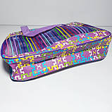 Косметичка жіноча шкірозамінника + сітка з ручками бузкова, фото 3