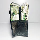 Косметичка жіноча шкірозамінника + сітка з ручками, фото 2