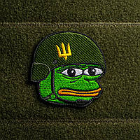 Нашивка/шеврон ВСУ Военные, тактические Pepe the Frog, Лягушонок Пепе на липучке