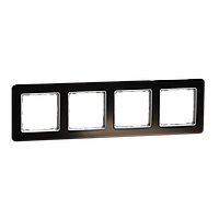 Рамка 4-постова  Штучне чорне скло Sedna Elements Schneider Electric SDD361804