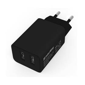 Зарядний пристрій ColorWay 2 USB AUTO ID 2.1 A (10 W) black (CW-CHS015-BK)