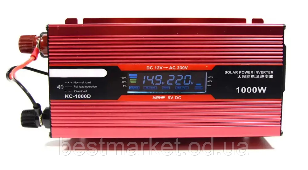Перетворювач Напруги Інвертор 1000W D+LCD 12 V Digital (work 660W)