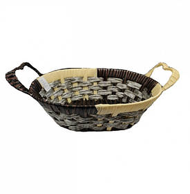 Пластиковий плетений кошик для хліба та фруктів 31х24см з ручками