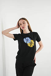Жіноча футболка з принтом Flowers UA