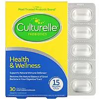 Culturelle, пробиотики, здоровье и хорошее самочувствие, 15 миллиардов КОЕ, 30 вегетарианских капсул для в в