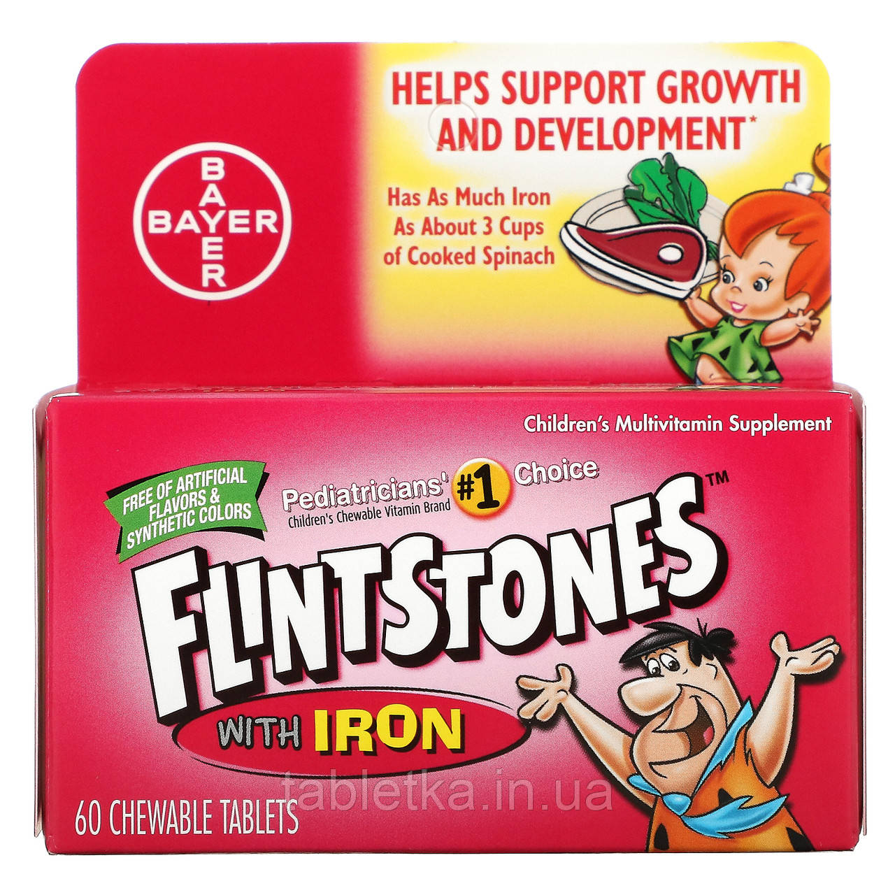 Flintstones, Дитячий полівітамін із залізом, фруктові смаки, 60 жувальних таблеток