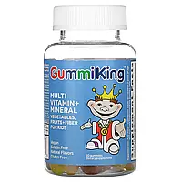 GummiKing, мультивитамины и микроэлементы, овощи, фрукты и клетчатка для детей, 60 жевательных таблеток в в