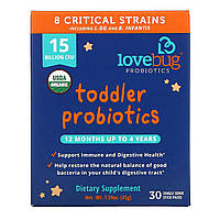 LoveBug Probiotics, пробиотики для детей в возрасте от 12 месяцев до 4 лет, 15 млрд КОЕ, 30 порций в в Украине