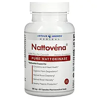 Arthur Andrew Medical, Nattovena, чистая наттокиназа, 200 мг, 90 капсул в Украине