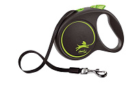 Flexi (Флексі) Black Design L — Повідець-рулетка для собак середніх і великих порід, стрічка (5 м, до 50 кг)