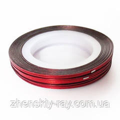 Декоративні стрічки для дизайну нігтів червоні, фото 2