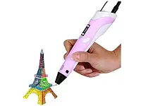 3Д ручка з LCD дисплеєм Smart 3D pen-2 Рожева ручка