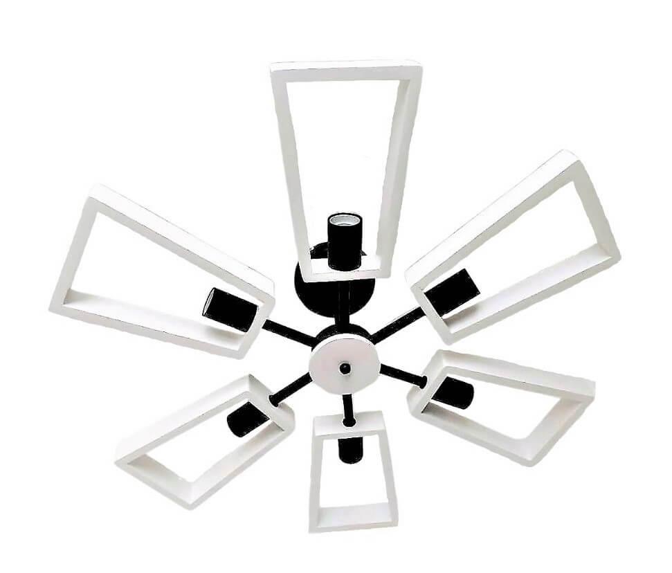 Стельова люстра лофт на 6 лампочок Вента/6 чорно-біла для вітальні, спальні, кухні, дитячої, кабінету