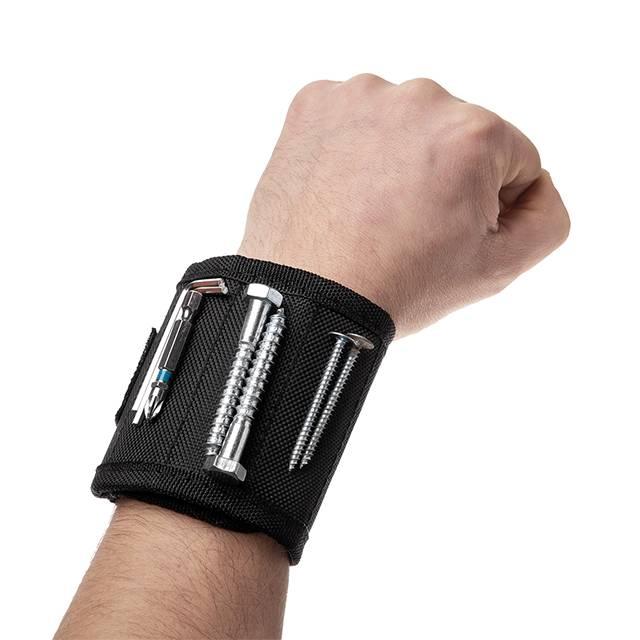 Браслет магнітний будівельний 360×90 мм, 10 магнітів, балістичний нейлон 1680D INTERTOOL SP-1002, фото 1