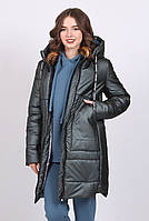 Куртка женская зимняя с карманами Актуаль 205 плащевка inka графитовый, 46