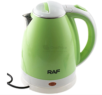 Электрочайник дисковый RAF R7826,качественный тихий чайник электрический на 2 литра Зеленый 2000Вт spn
