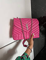 Розовая кожаная женская сумка Yves Saint Laurent YSL Ив Сан Лоран