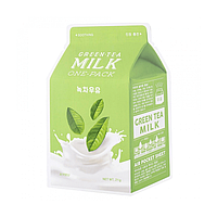 Тканевая маска с молочными протеинами и зеленым чаем A`pieu One-Pack Milk Mask Green Tea, 21 г