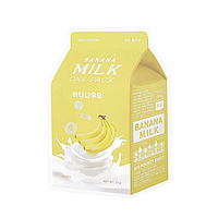 Тканевая маска с молочными протеинами и экстрактом банана A`pieu One-Pack Milk Mask Banana, 21 г