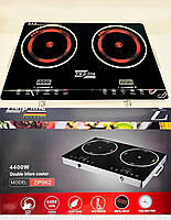 Бытовая электроплита инфракрасная на 2 конфорки с таймиром и дисплеем Zepline ZP-062 4400Вт Черный