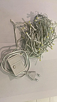Рождественская гирлянда на белом кабеле матовая круглая лампа 100Led White