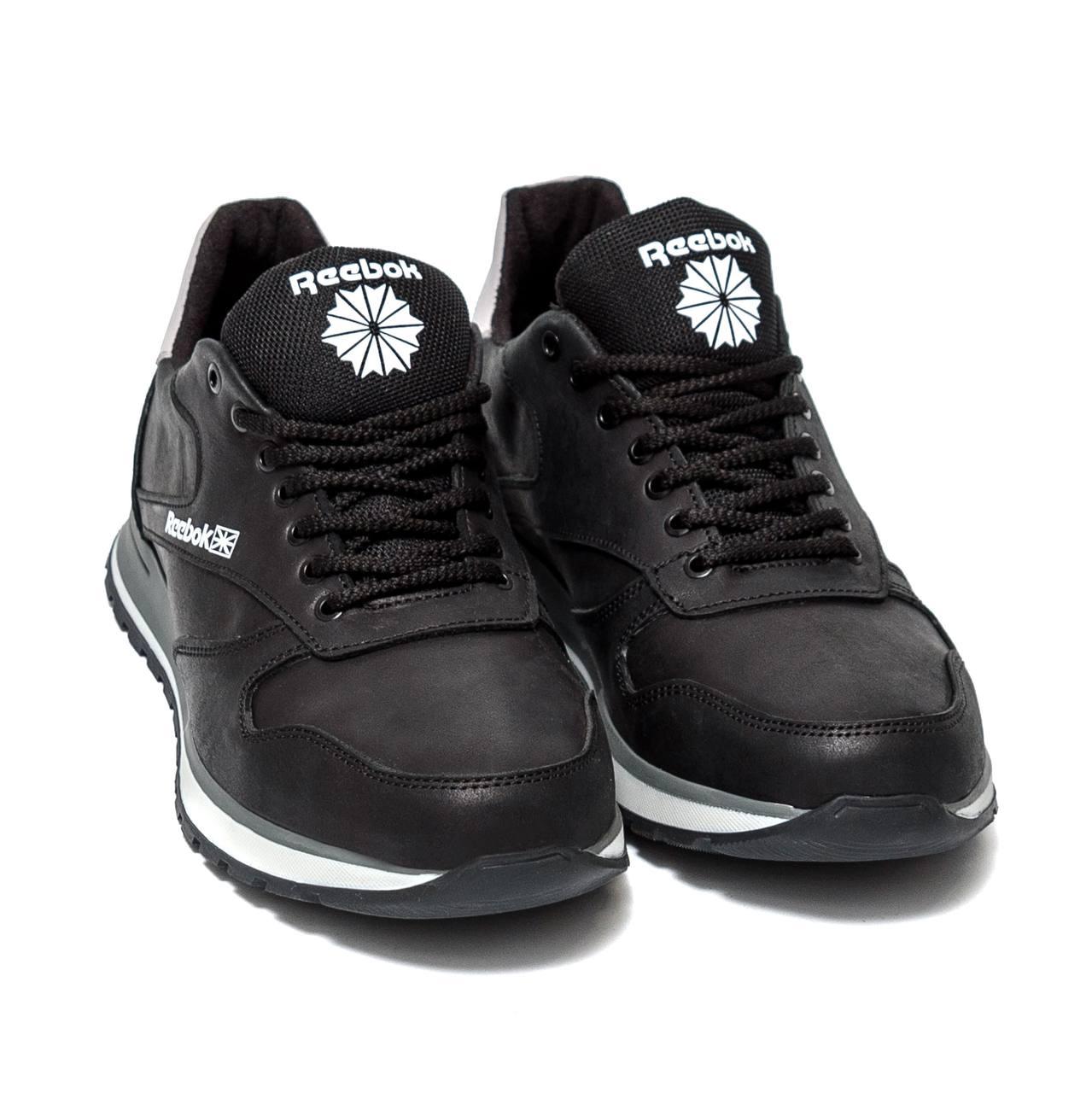 Кросівки чоловічі шкіряні чорні весни/осінь Reebok Classic