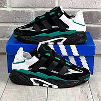 Кроссовки Adidas Niteball Black Green, кроссовки Адидас Найт бол чёрно-зеленые р.36-41