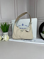Жіноча сумка Re-Nylon Prada Re-Edition 2000 mini-bag бежева wb047