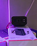 Зовнішній акумулятор XO PR123 30000 mAh на 4 вбудованих проводини (lightning, Type-C, microUSB і usb), фото 4